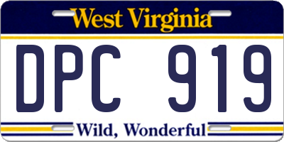 WV license plate DPC919