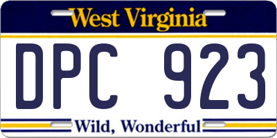WV license plate DPC923