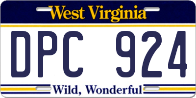 WV license plate DPC924