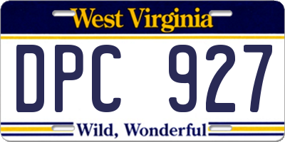 WV license plate DPC927