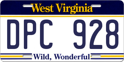 WV license plate DPC928