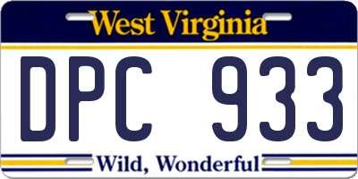 WV license plate DPC933