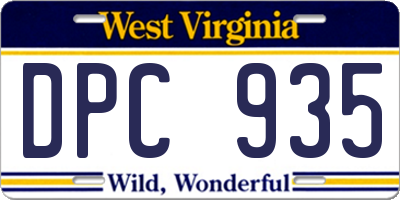 WV license plate DPC935