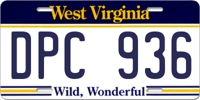 WV license plate DPC936
