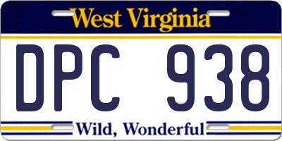 WV license plate DPC938