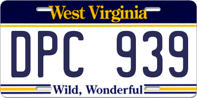 WV license plate DPC939