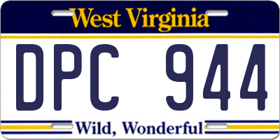 WV license plate DPC944