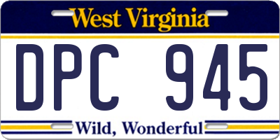WV license plate DPC945
