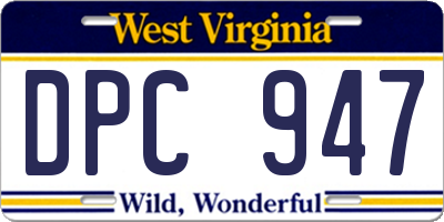 WV license plate DPC947