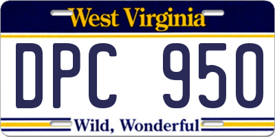 WV license plate DPC950
