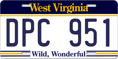 WV license plate DPC951