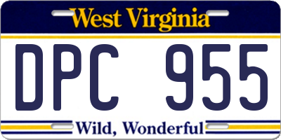 WV license plate DPC955