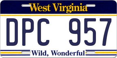 WV license plate DPC957