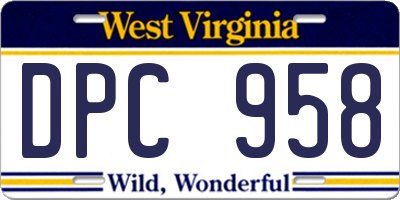 WV license plate DPC958
