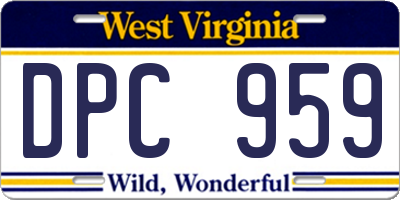WV license plate DPC959