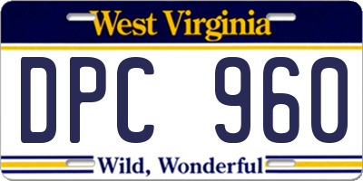 WV license plate DPC960