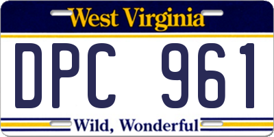 WV license plate DPC961