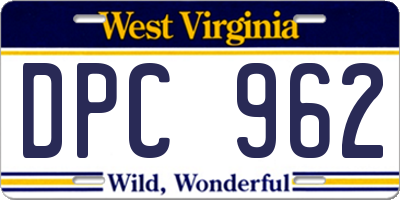 WV license plate DPC962