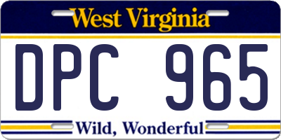 WV license plate DPC965