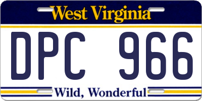 WV license plate DPC966