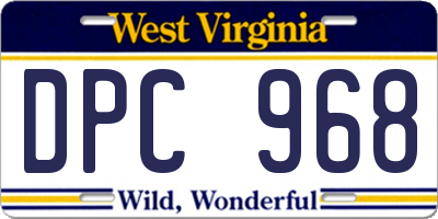 WV license plate DPC968