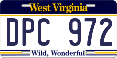 WV license plate DPC972