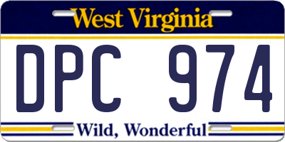 WV license plate DPC974