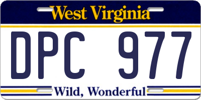 WV license plate DPC977