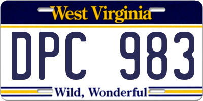 WV license plate DPC983