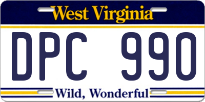 WV license plate DPC990