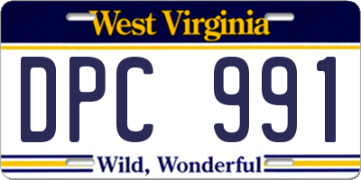 WV license plate DPC991