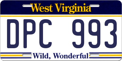 WV license plate DPC993