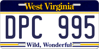 WV license plate DPC995