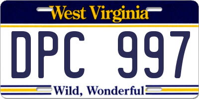 WV license plate DPC997