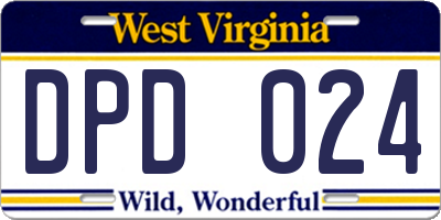 WV license plate DPD024