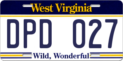 WV license plate DPD027