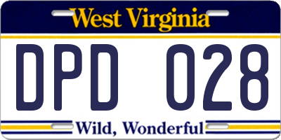 WV license plate DPD028