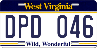 WV license plate DPD046
