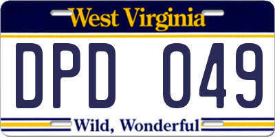 WV license plate DPD049