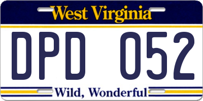 WV license plate DPD052
