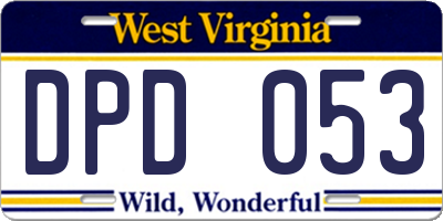 WV license plate DPD053