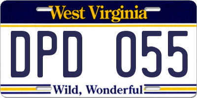 WV license plate DPD055