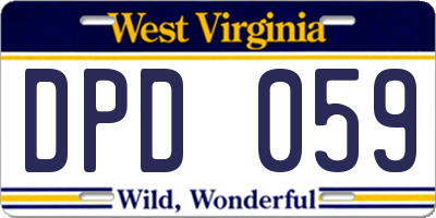 WV license plate DPD059