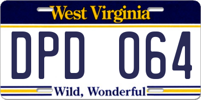 WV license plate DPD064