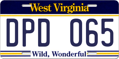 WV license plate DPD065