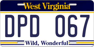 WV license plate DPD067