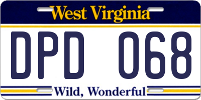 WV license plate DPD068