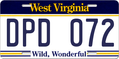 WV license plate DPD072