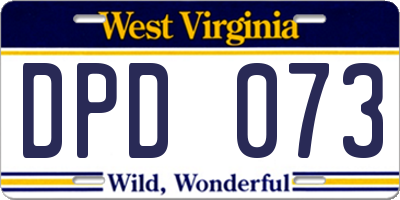 WV license plate DPD073