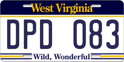 WV license plate DPD083